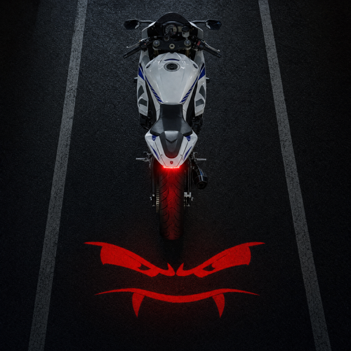 TailStare™ Motorcycle Projection Light – Devil Eyes Ground Projector